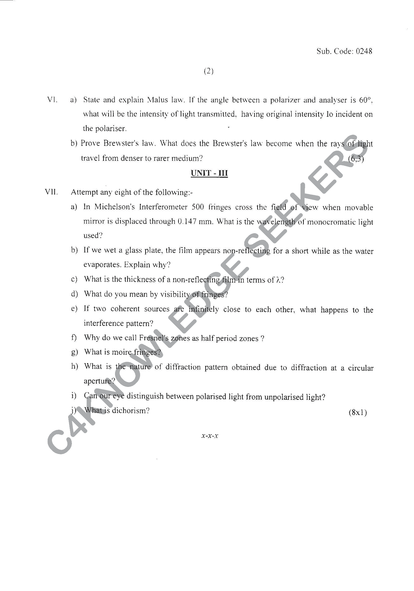 Question Paper 2021