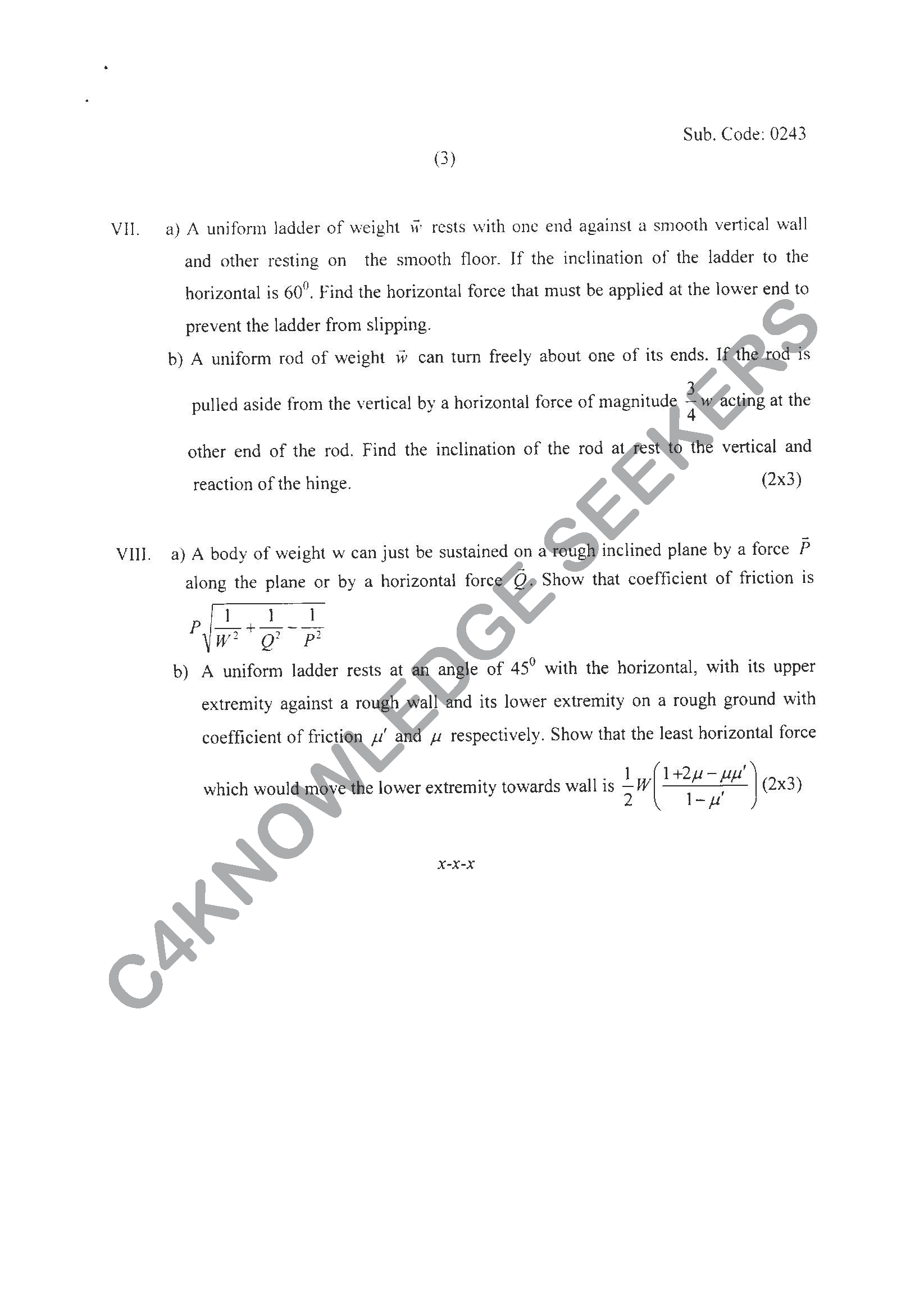Question Paper 2021