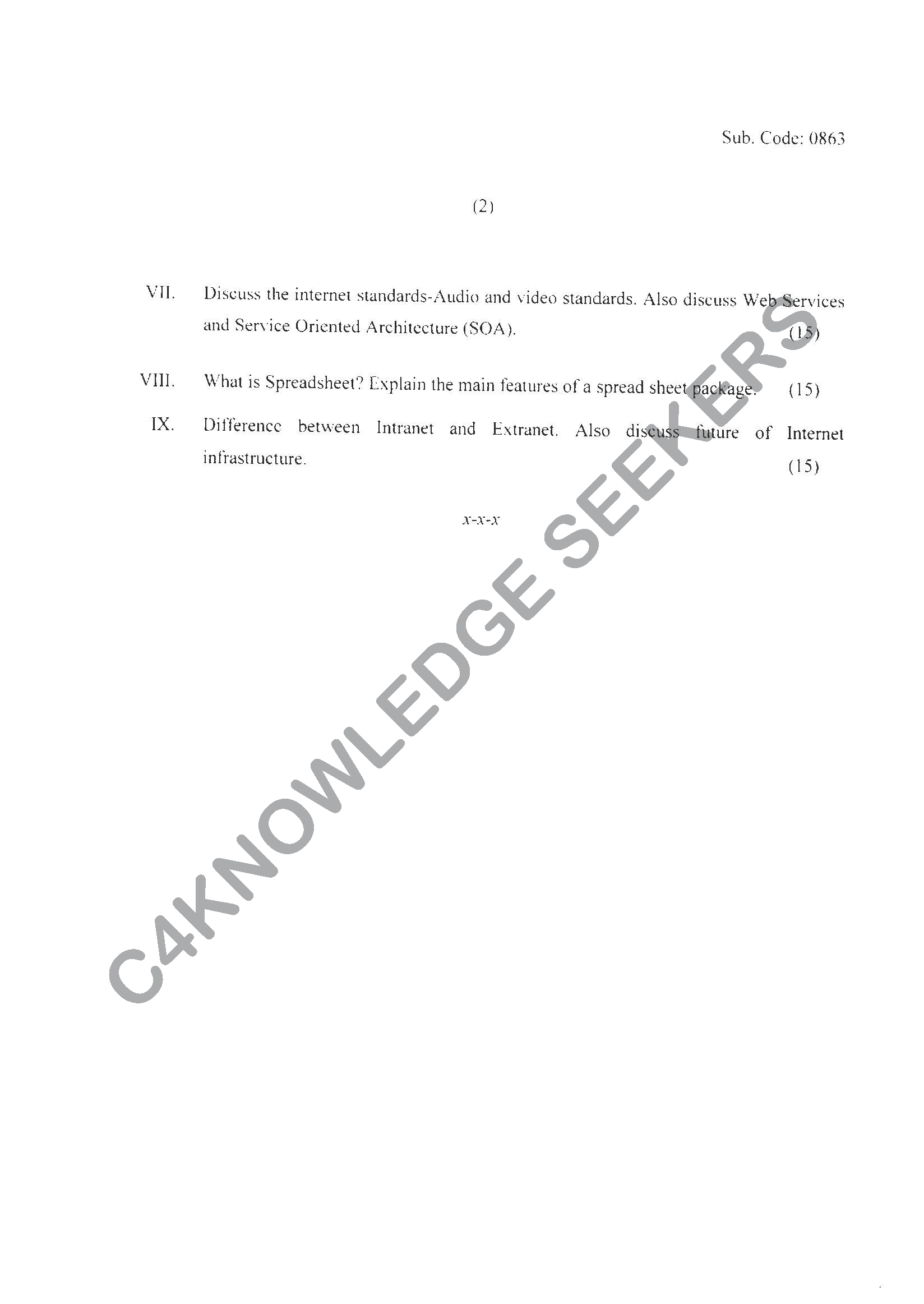 Question Paper 2021