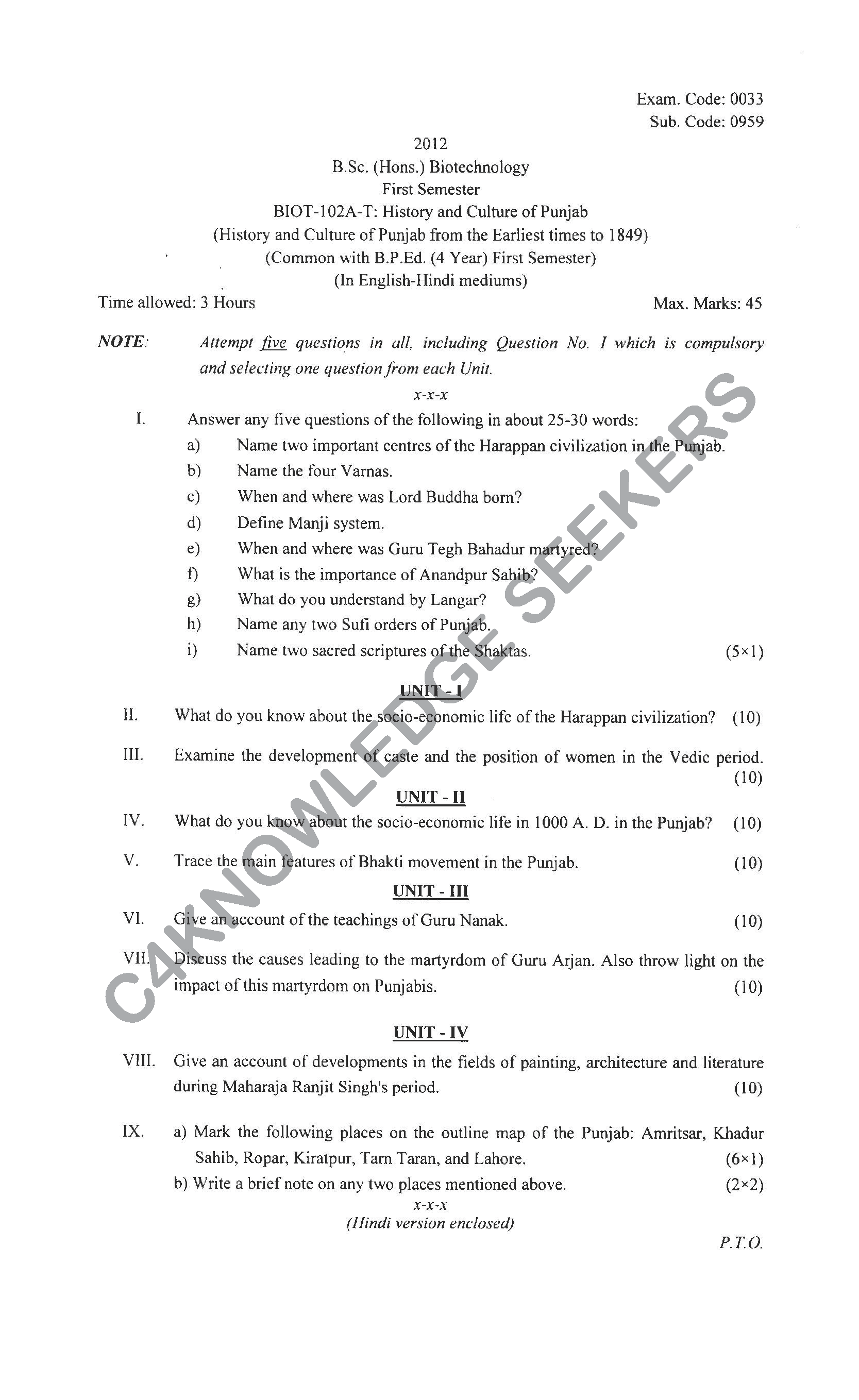 Question Paper 2021