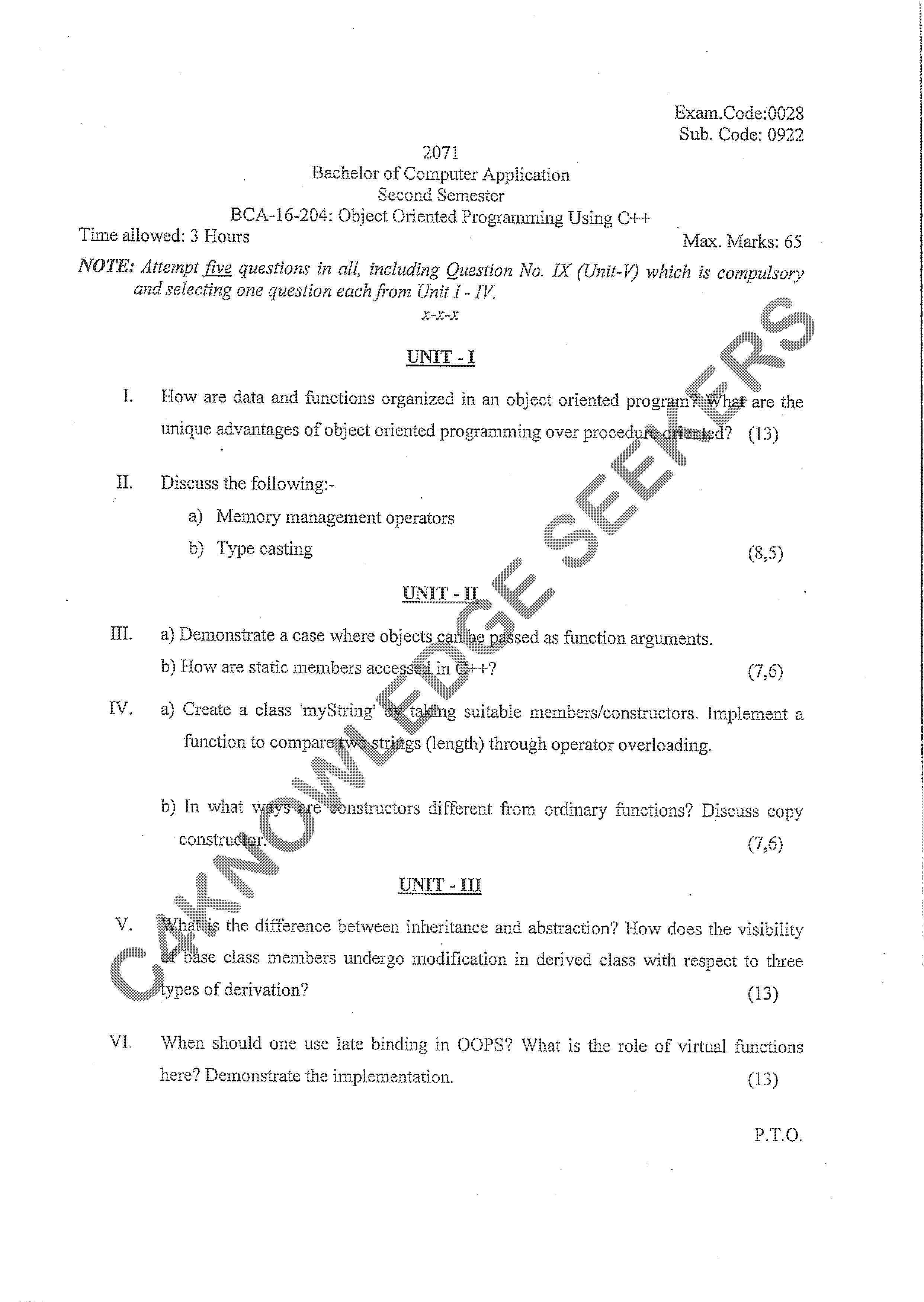 Question Paper 2021