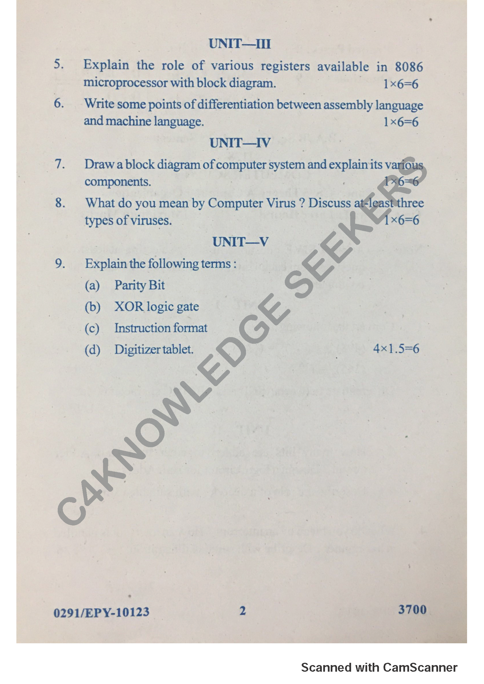 Question Paper 2018
