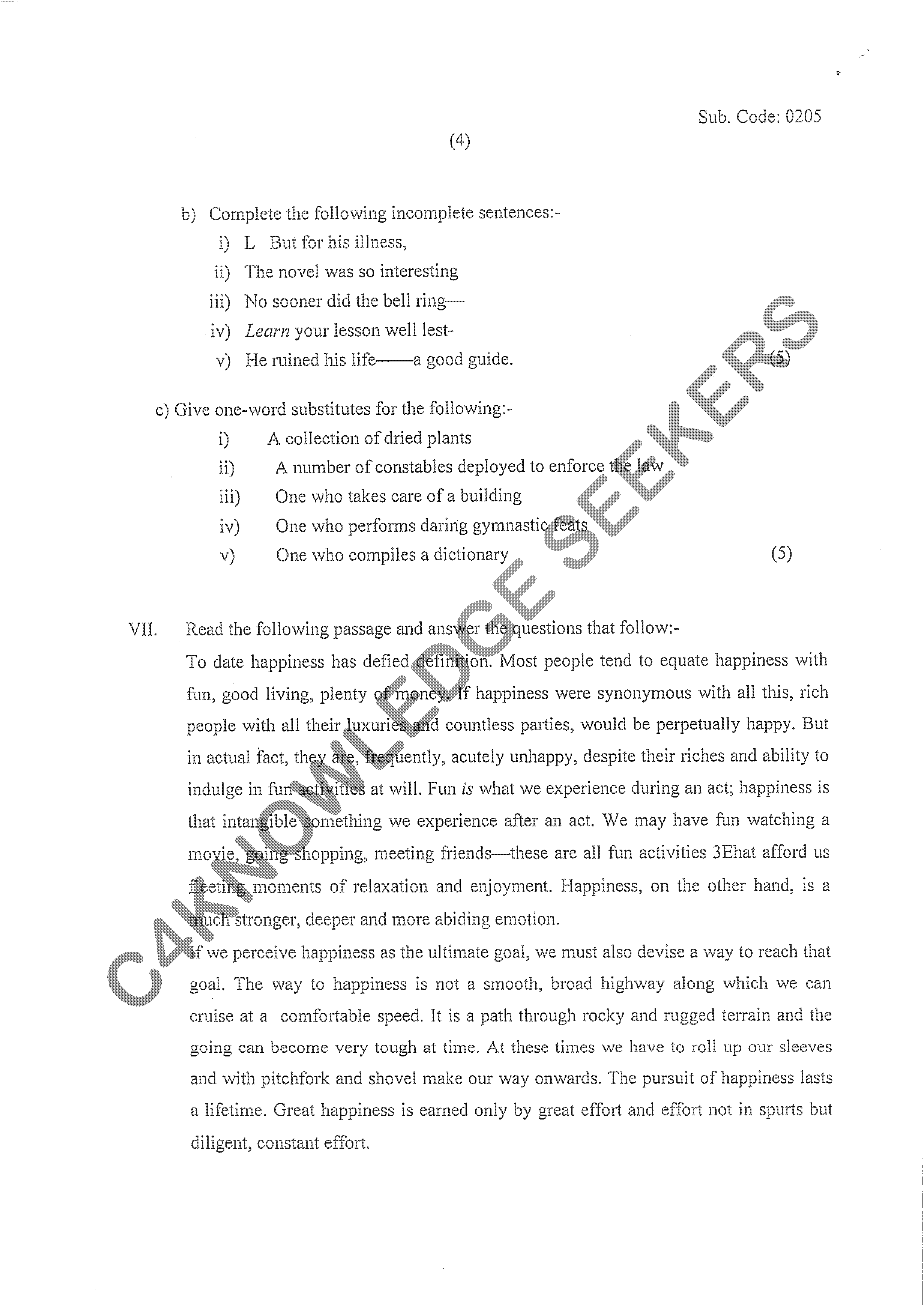 Question Paper 2020