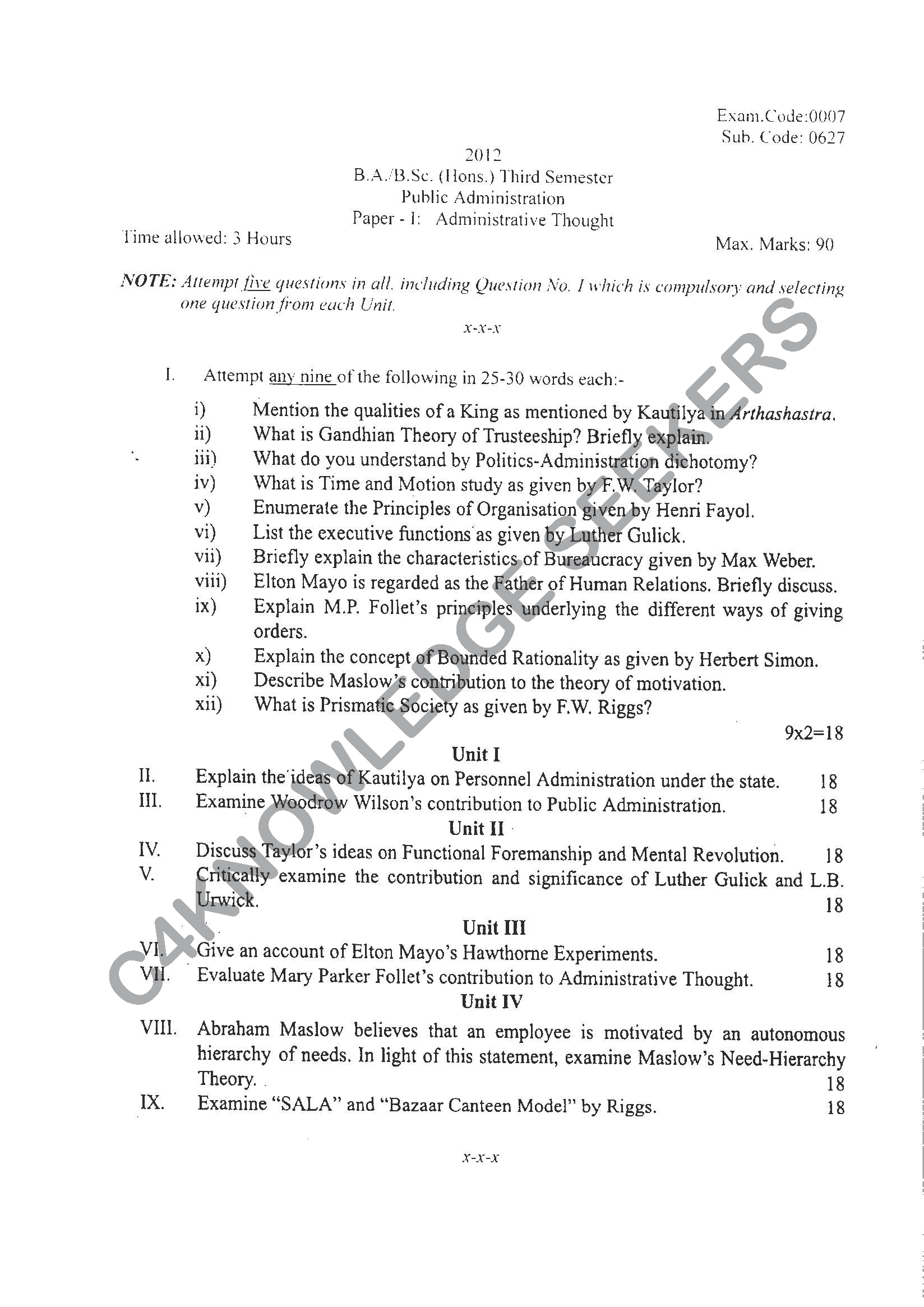 Question Paper 2021