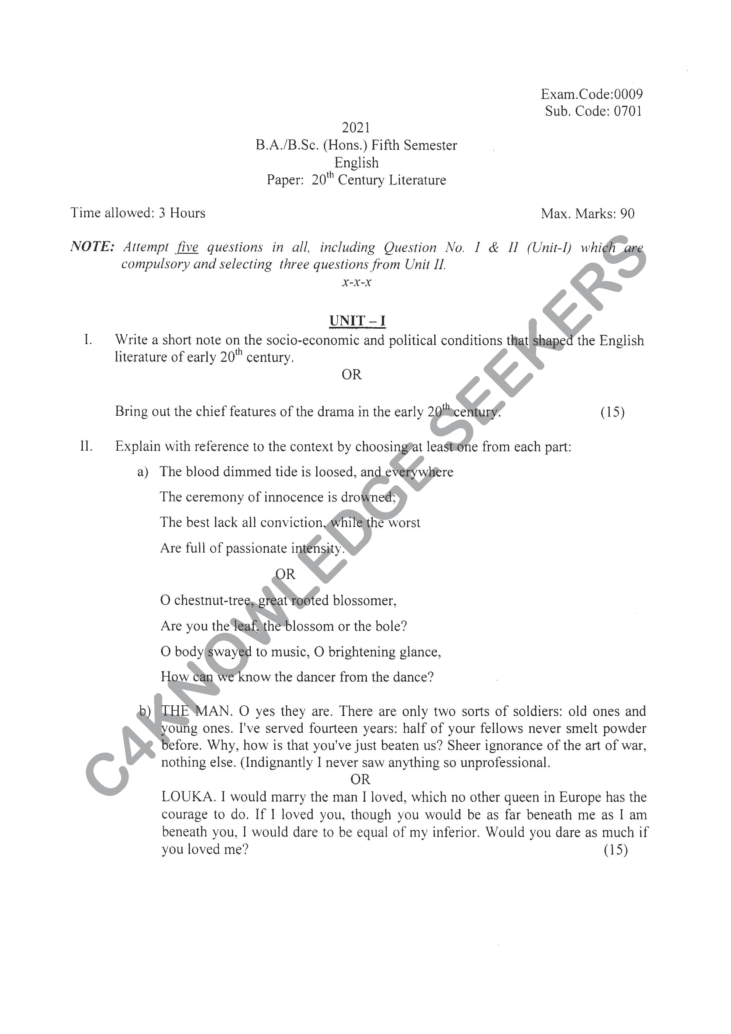 Question Paper 2020