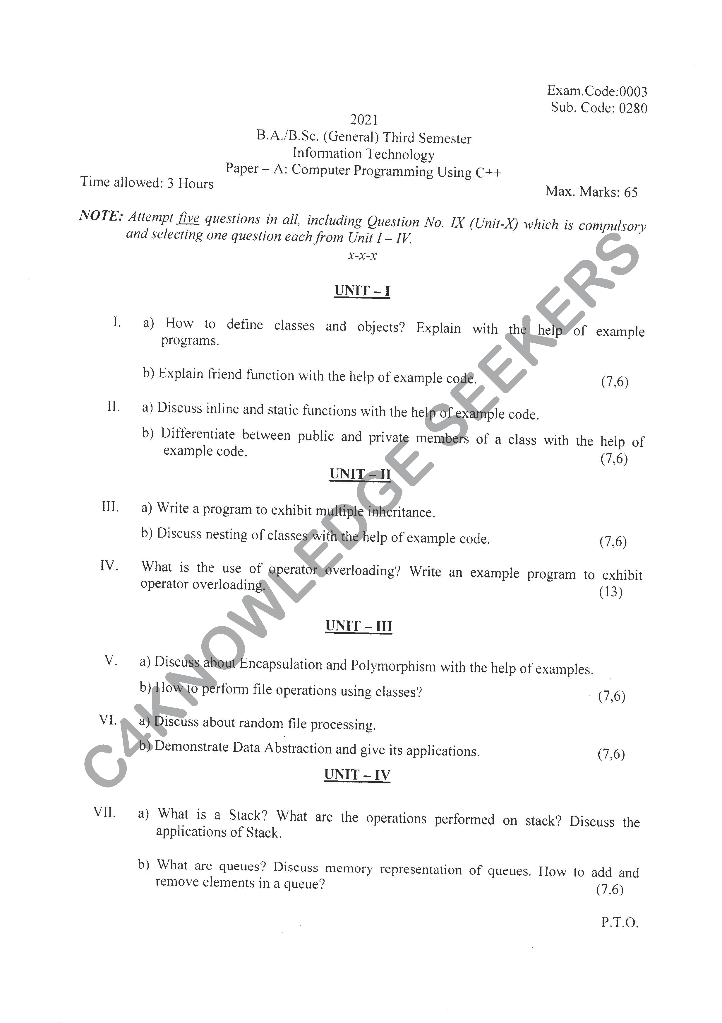 Question Paper 2020