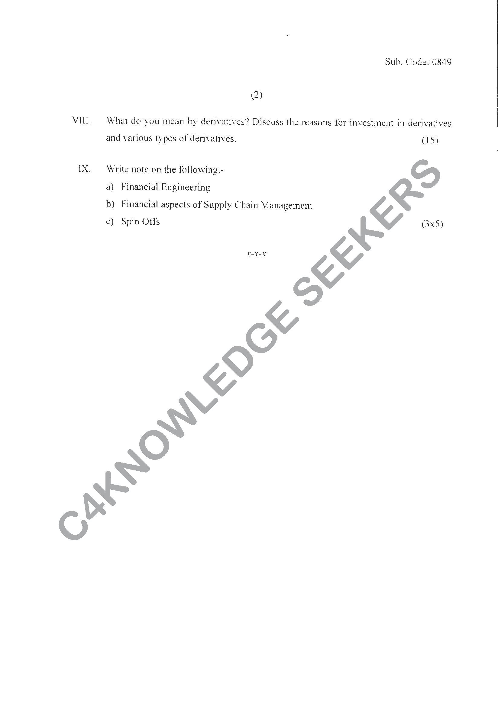 Question Paper 2021