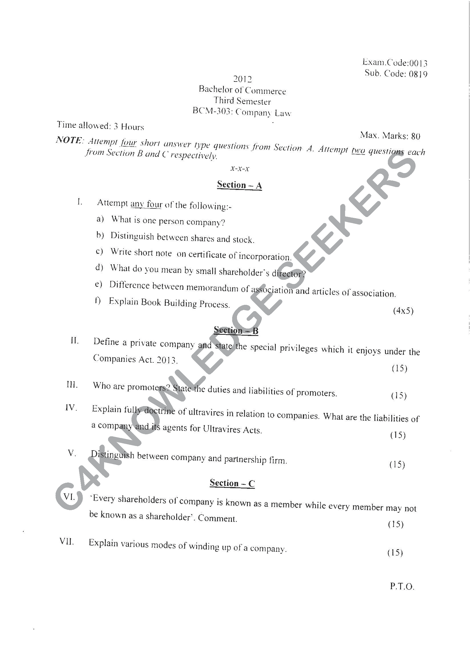 Question Paper 2021