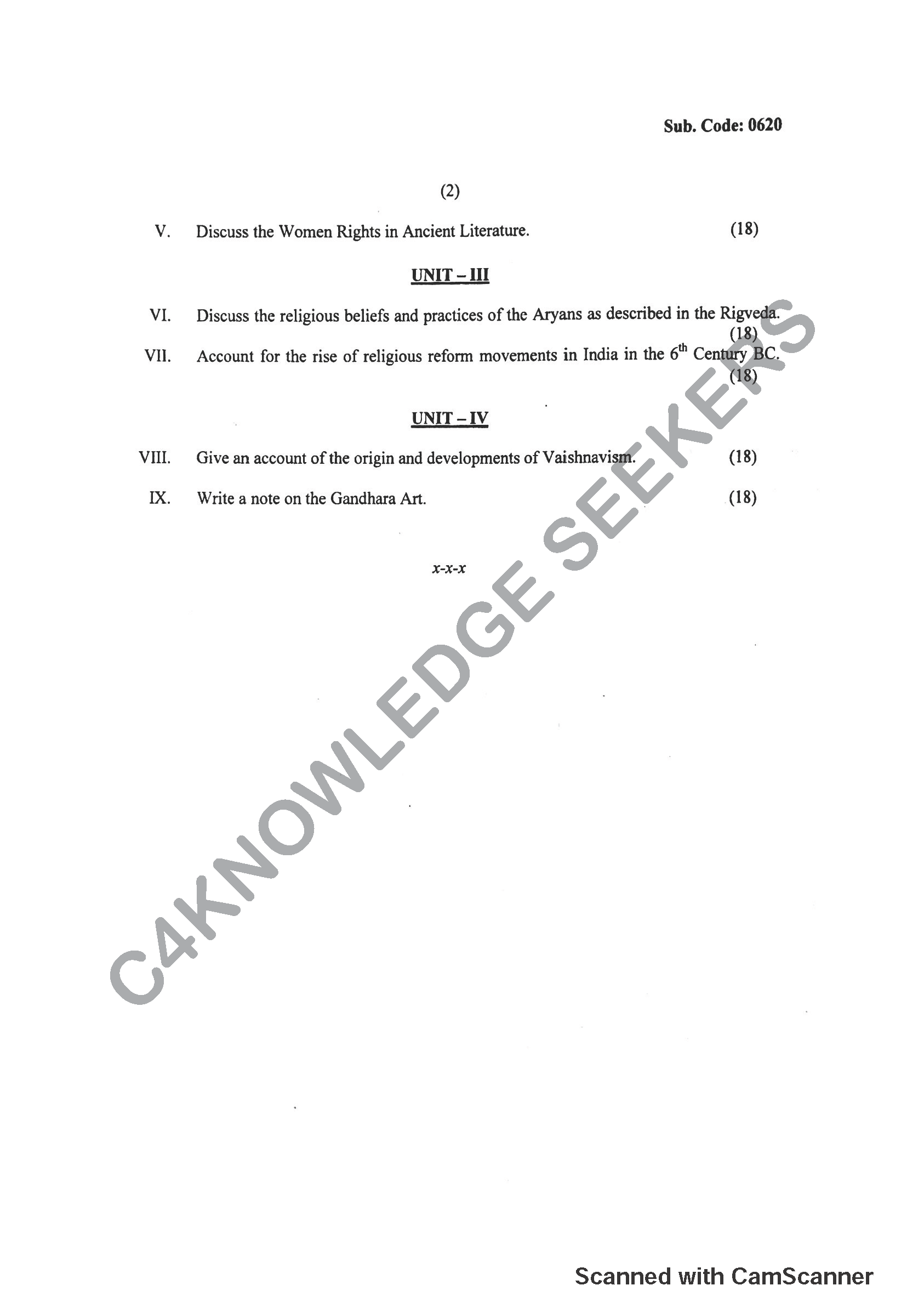 Question Paper 2018