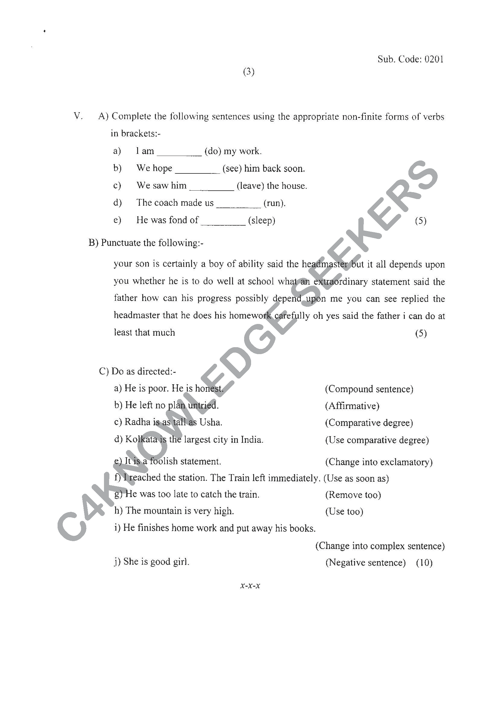 Question Paper 2021