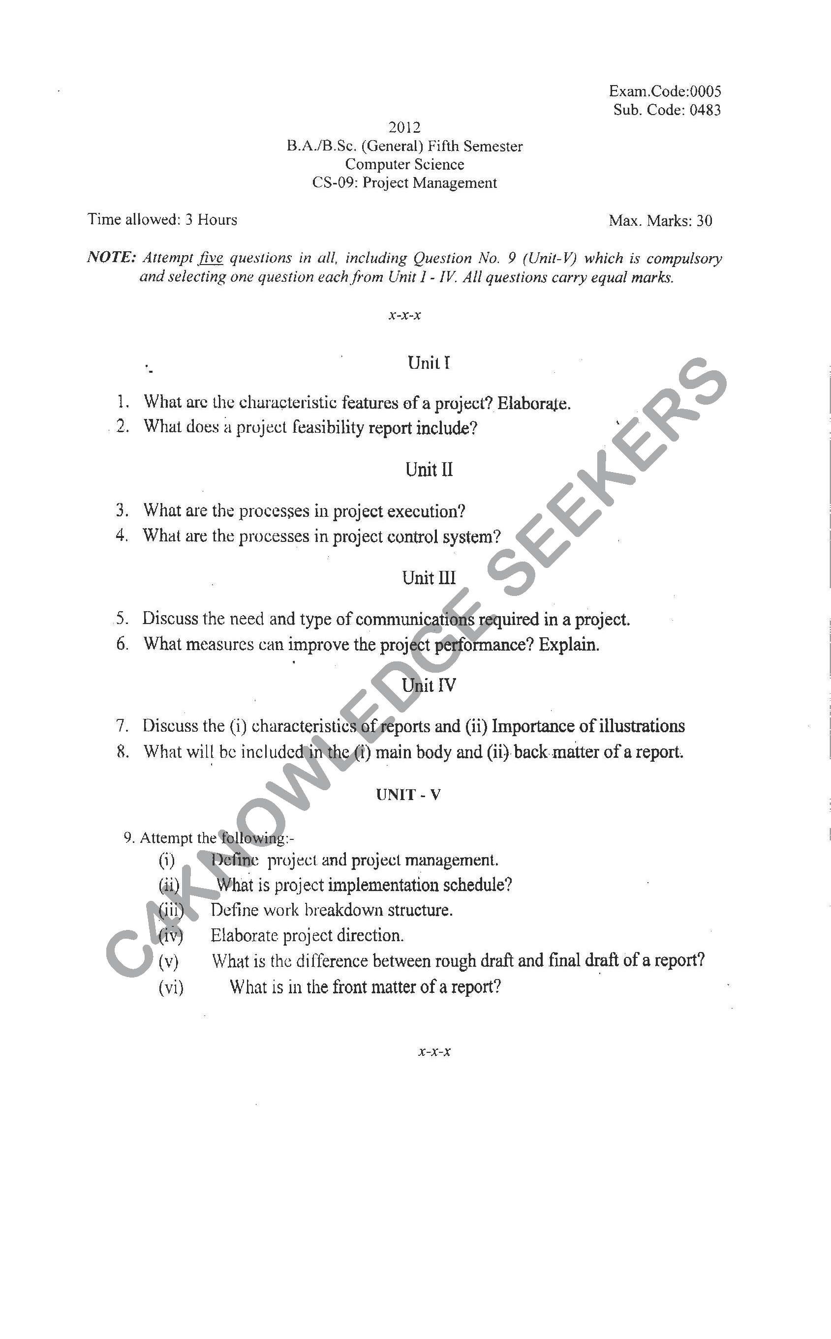 Question Paper 2021