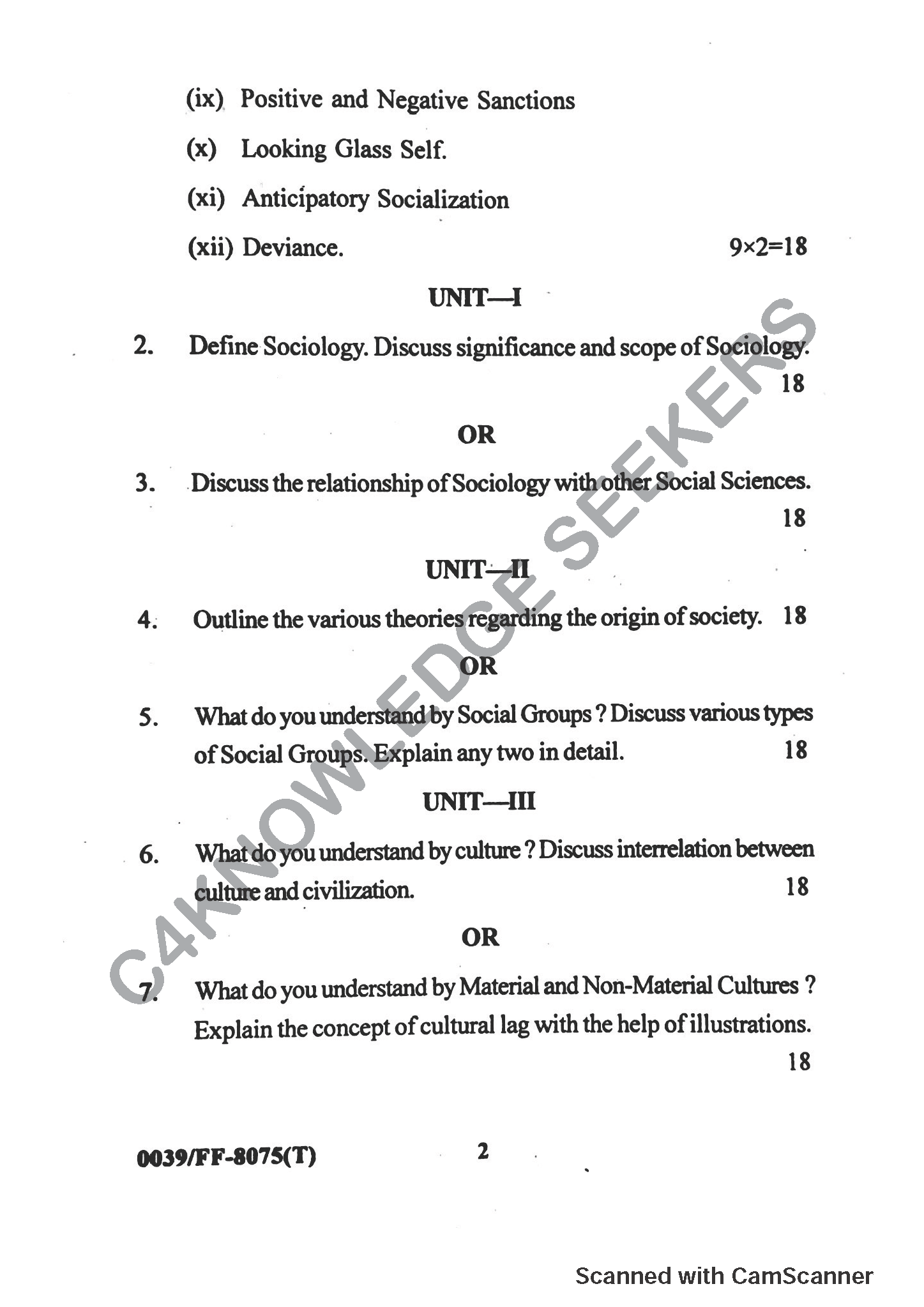 Question Paper 2019