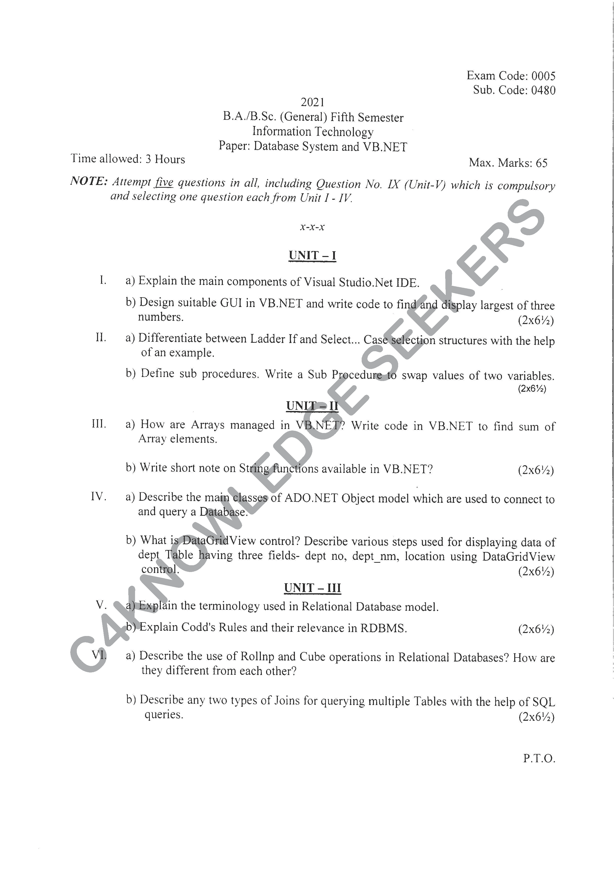 Question Paper 2020