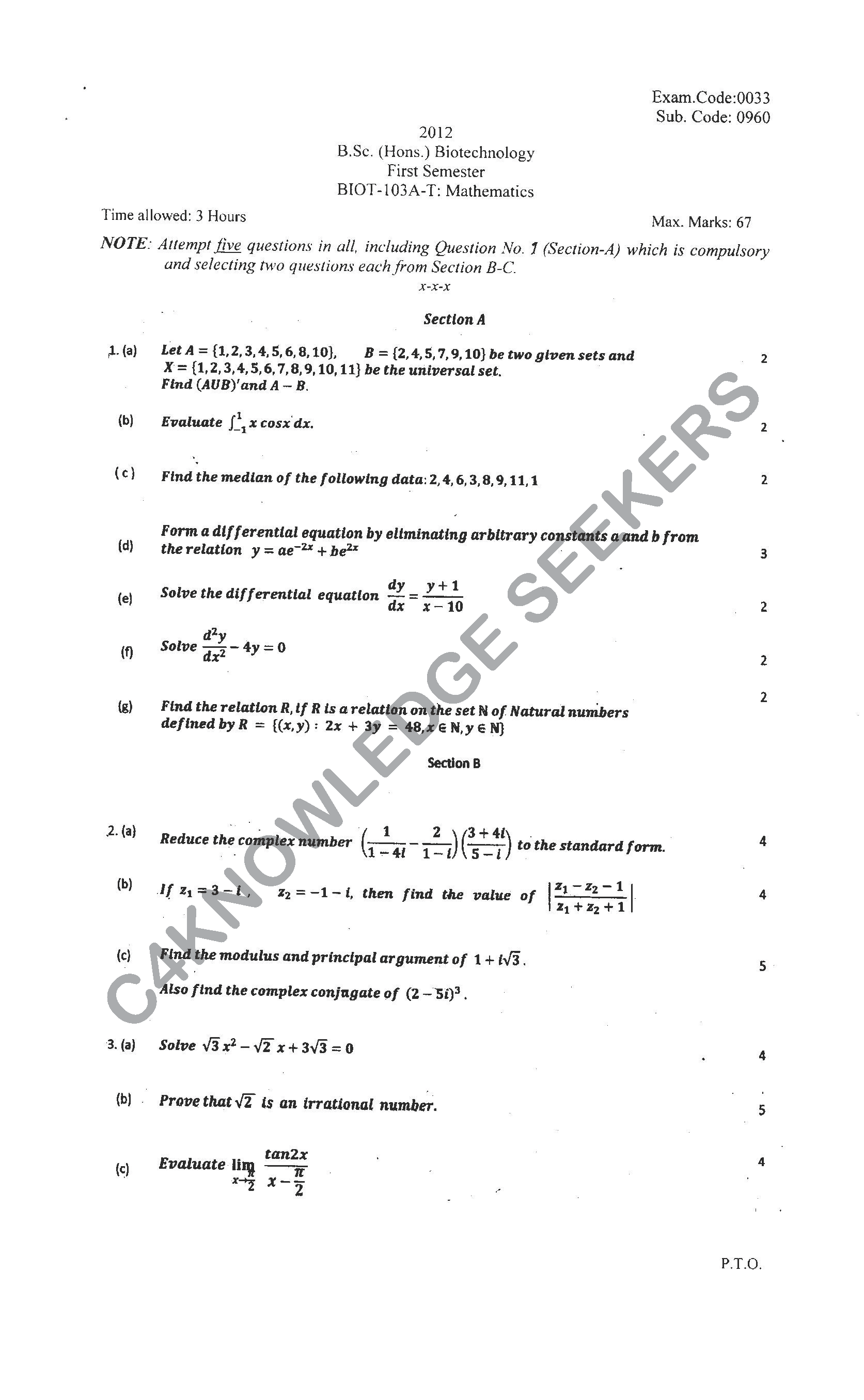 Question Paper 2021
