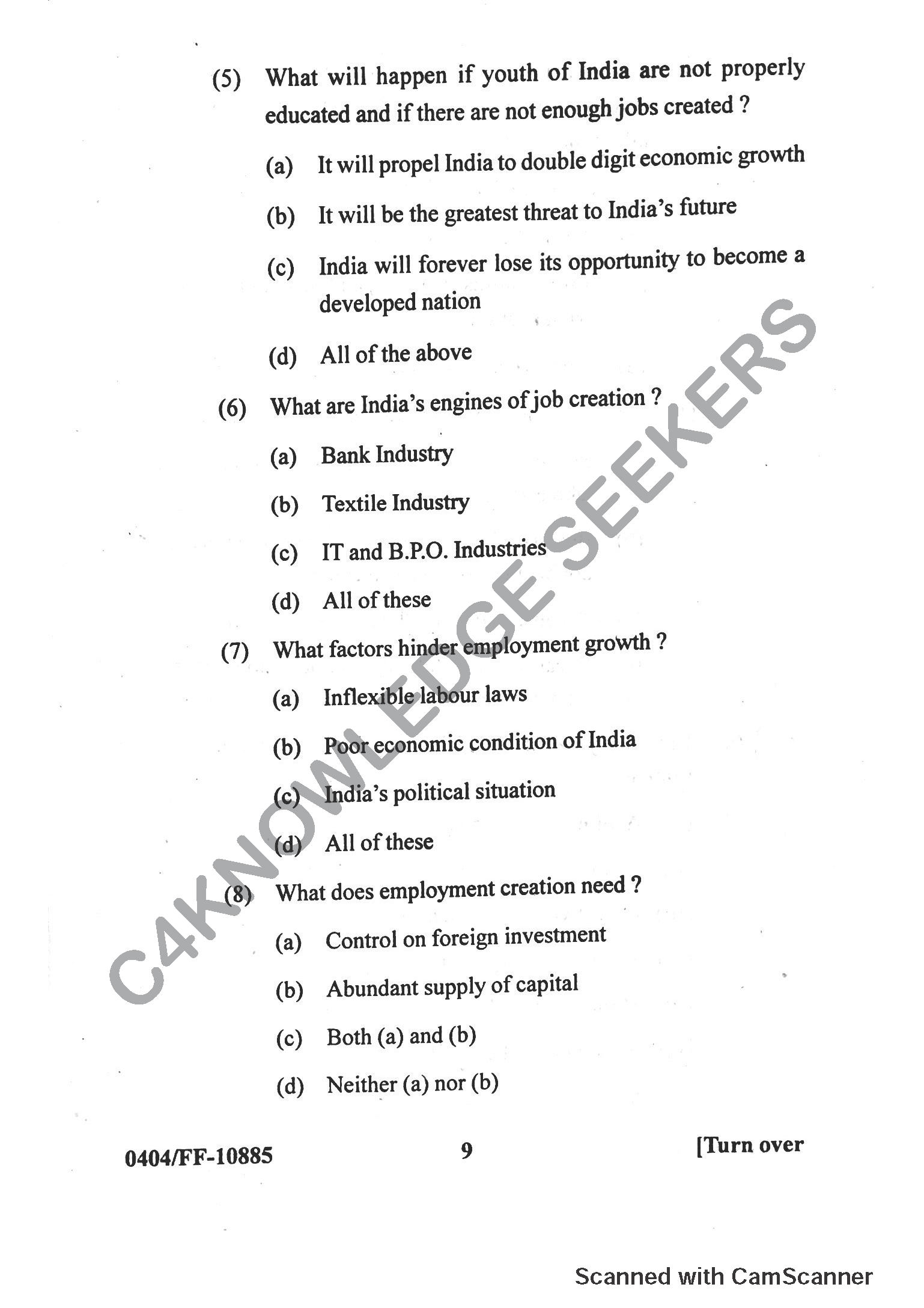 Question Paper 2019