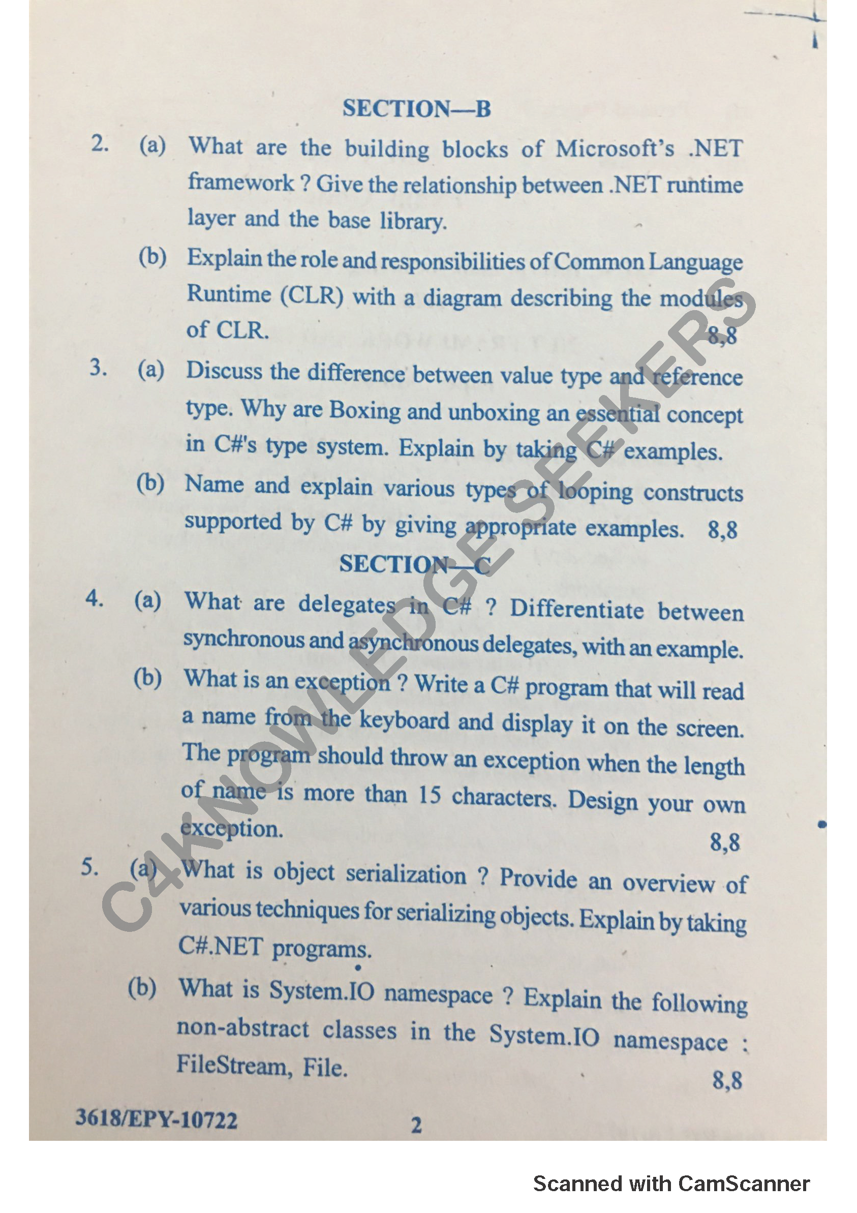 Question Paper 2018