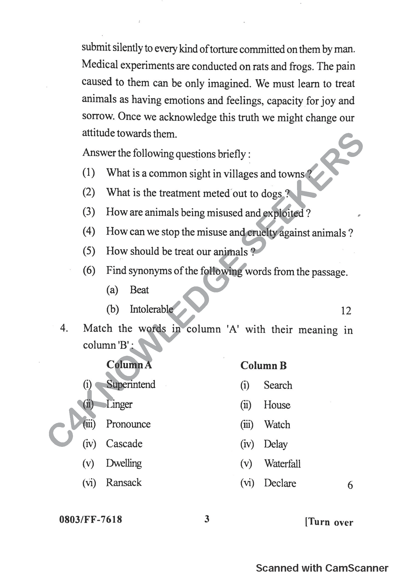 Question Paper 2019