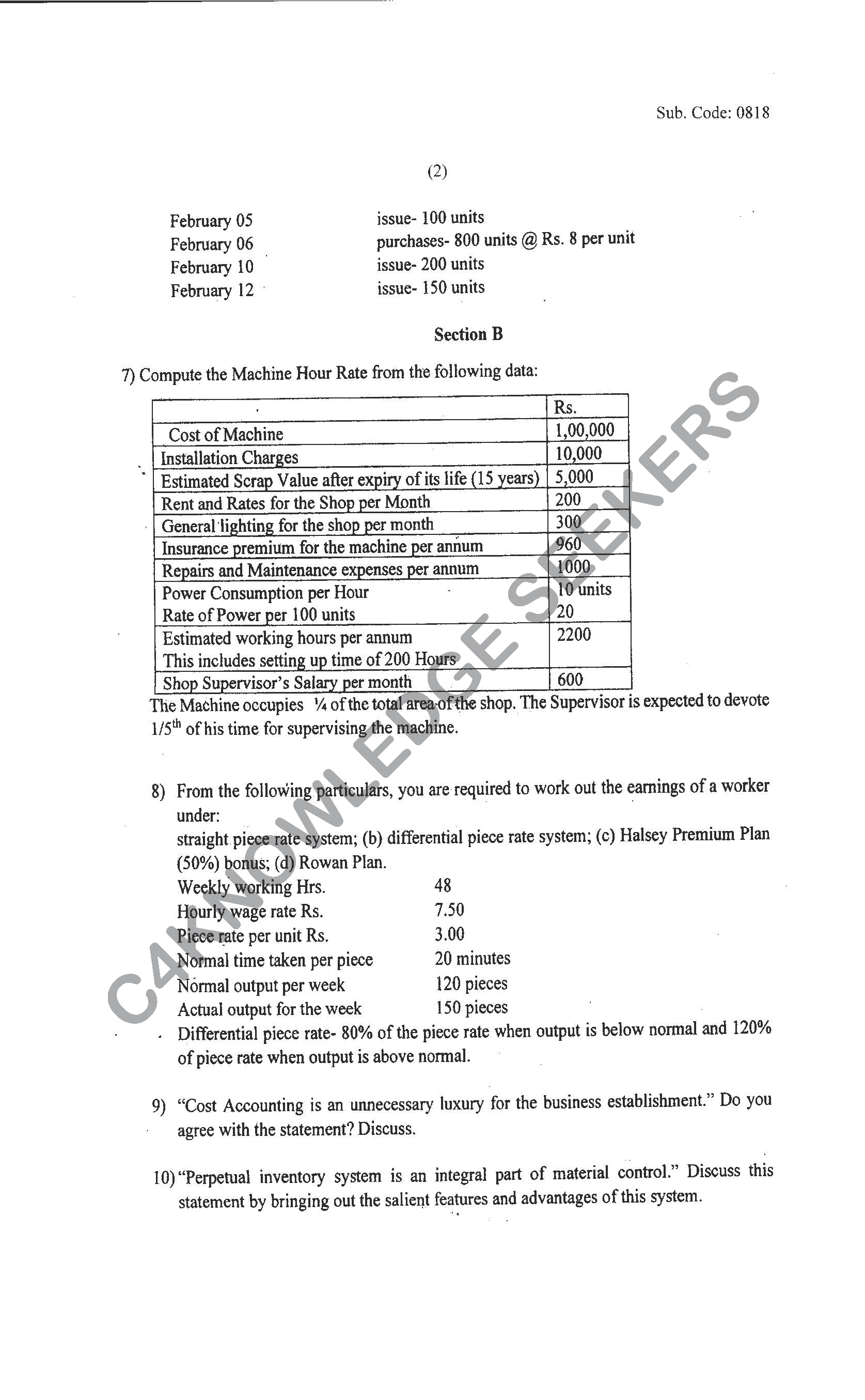 Question Paper 2021