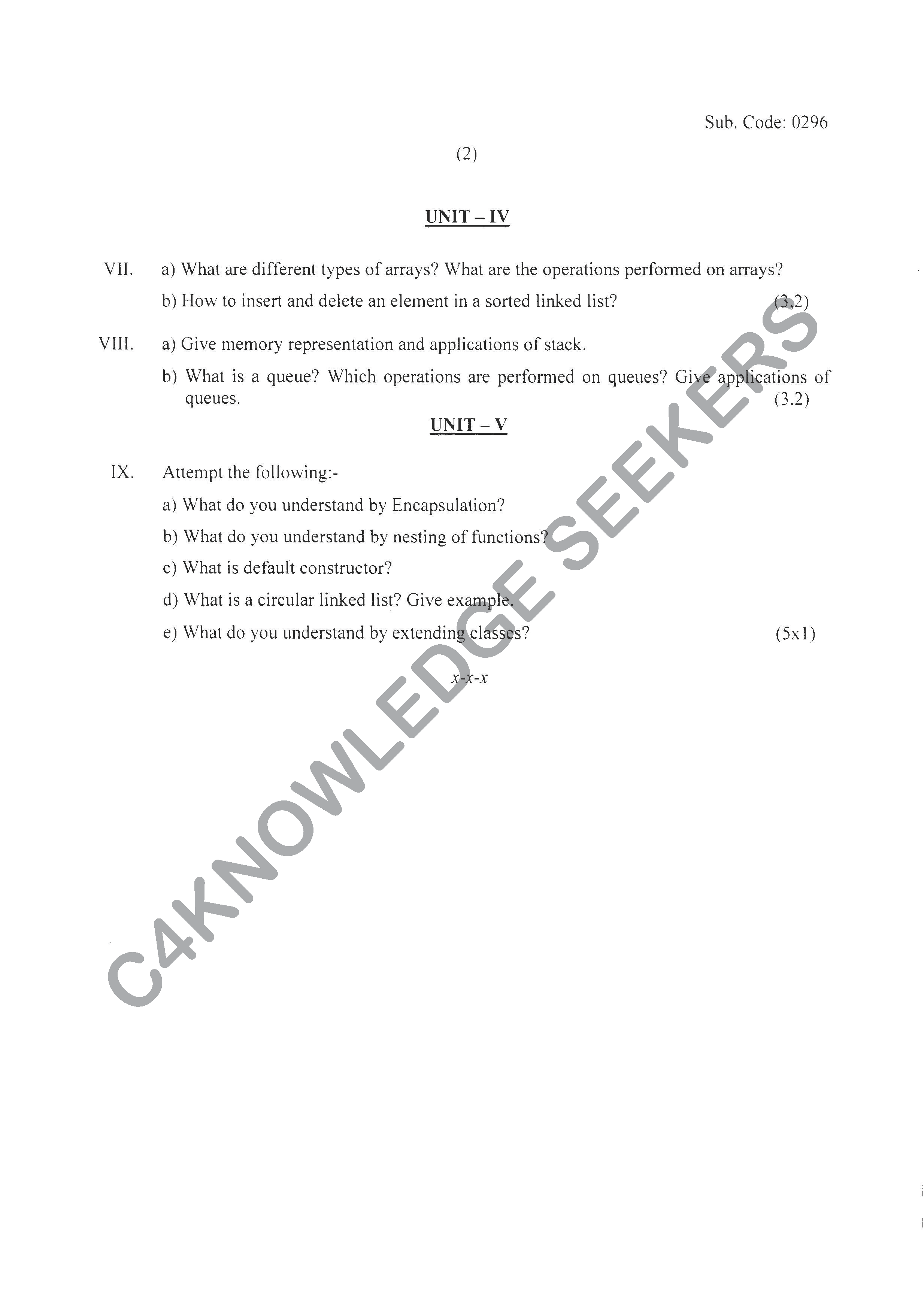 Question Paper 2020