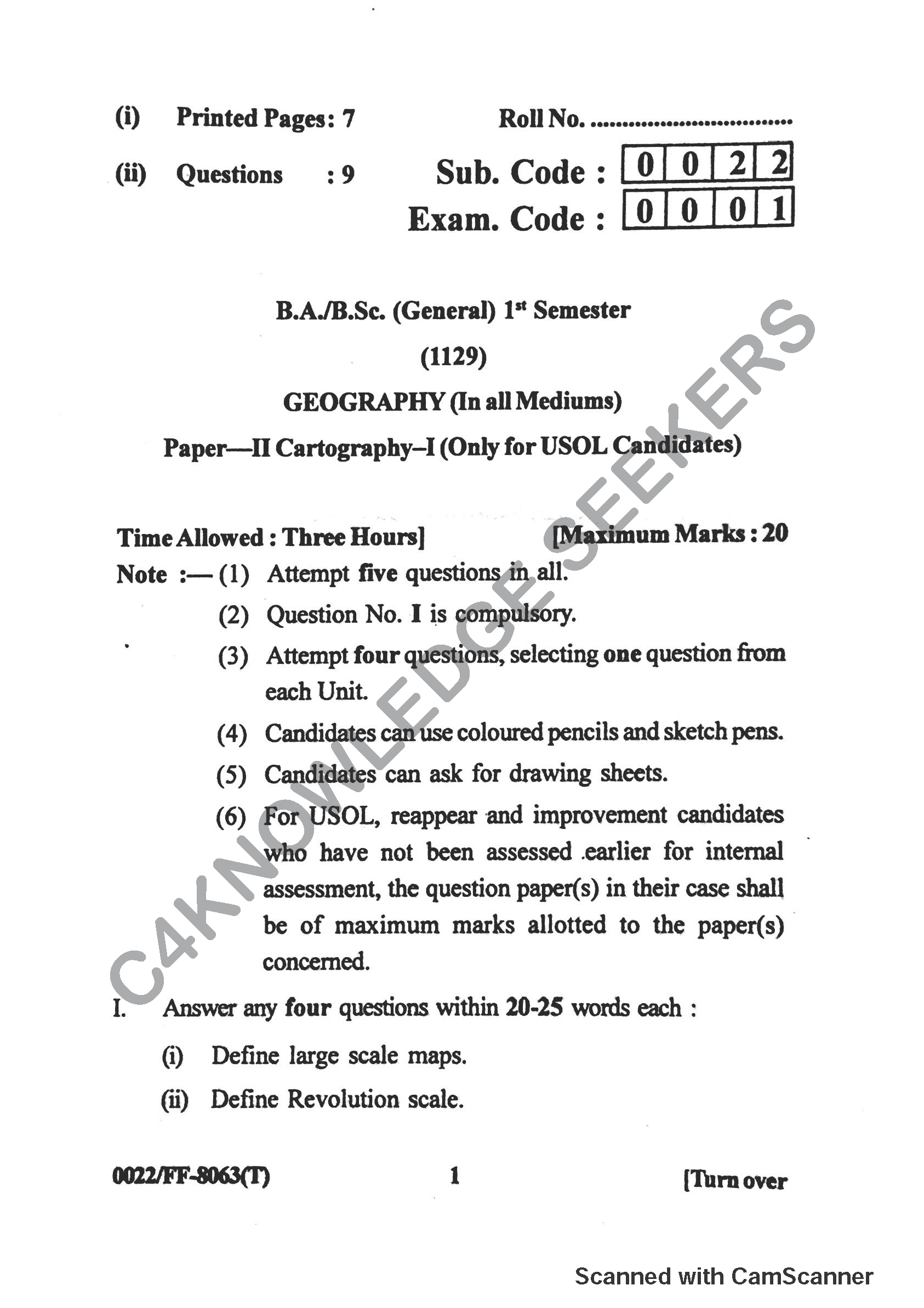 Question Paper 2019