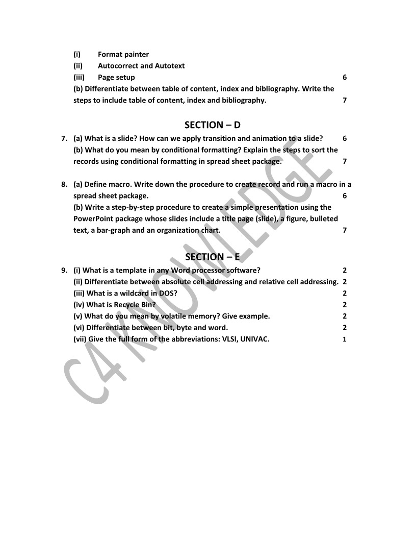 Question Paper 2019