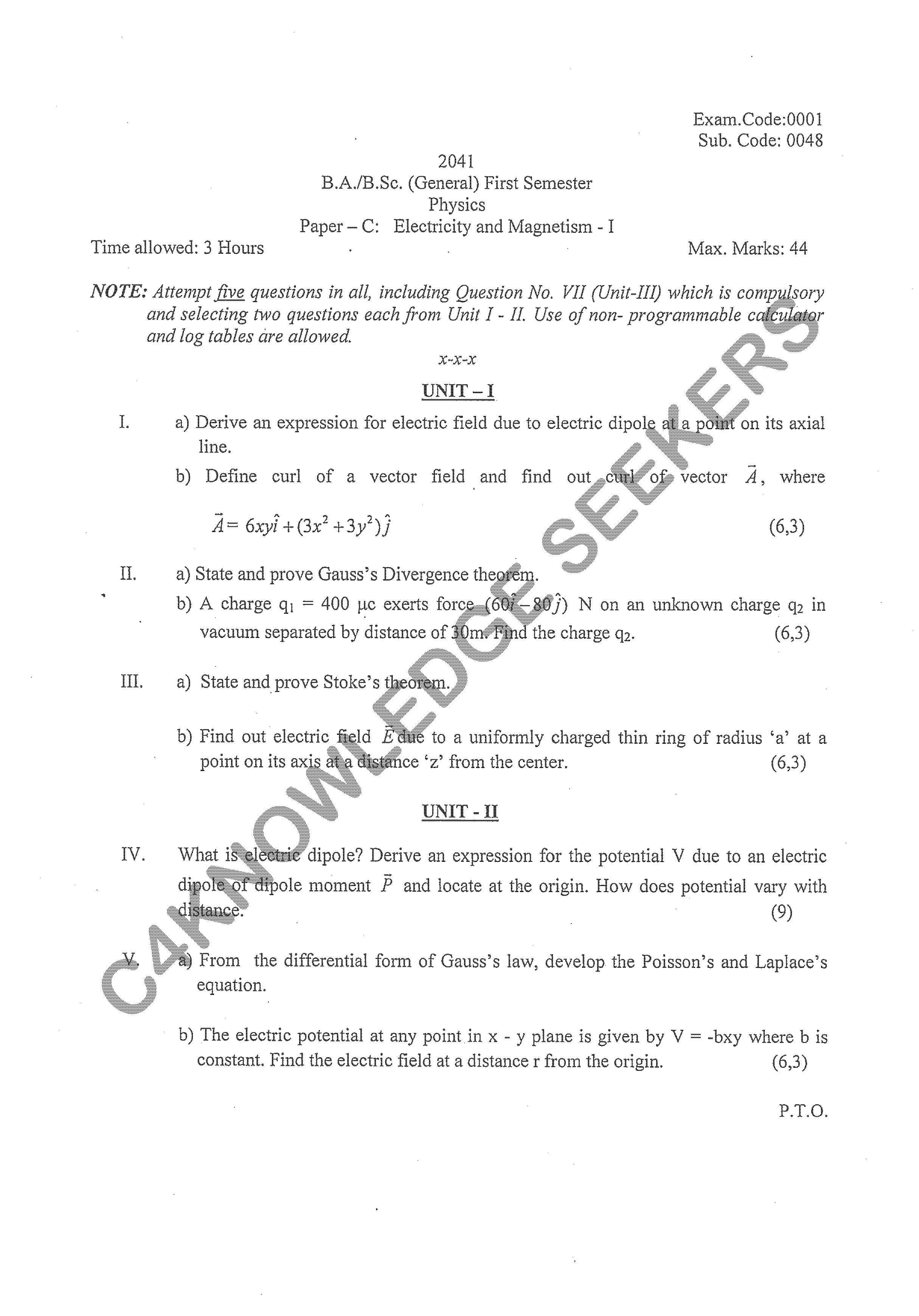 Question Paper 2020