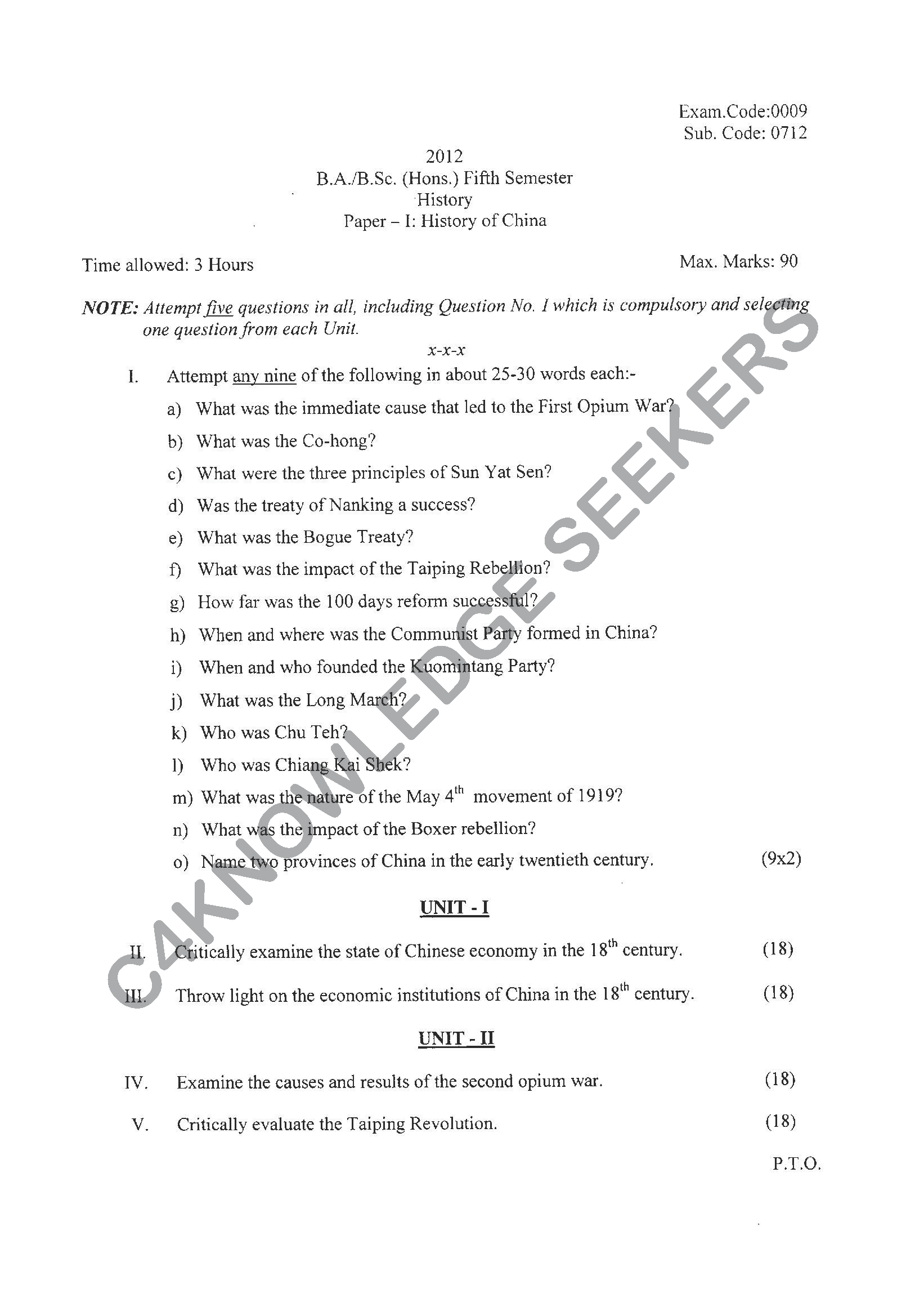 Question Paper 2021